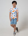Little M Short Sleeve T-Shirt Fullprint Checked Dino