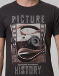 T Zone Men Casual Short Sleeve T-Shirt Photoprint Photography Picture History