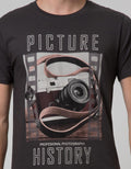 T Zone Men Casual Short Sleeve T-Shirt Photoprint Photography Picture History