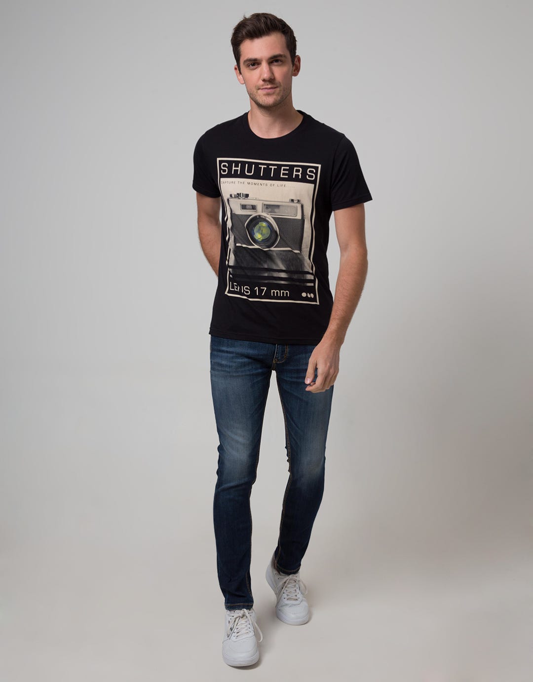 T Zone Men Casual Short Sleeve T-Shirt Photoprint Photography Shutters