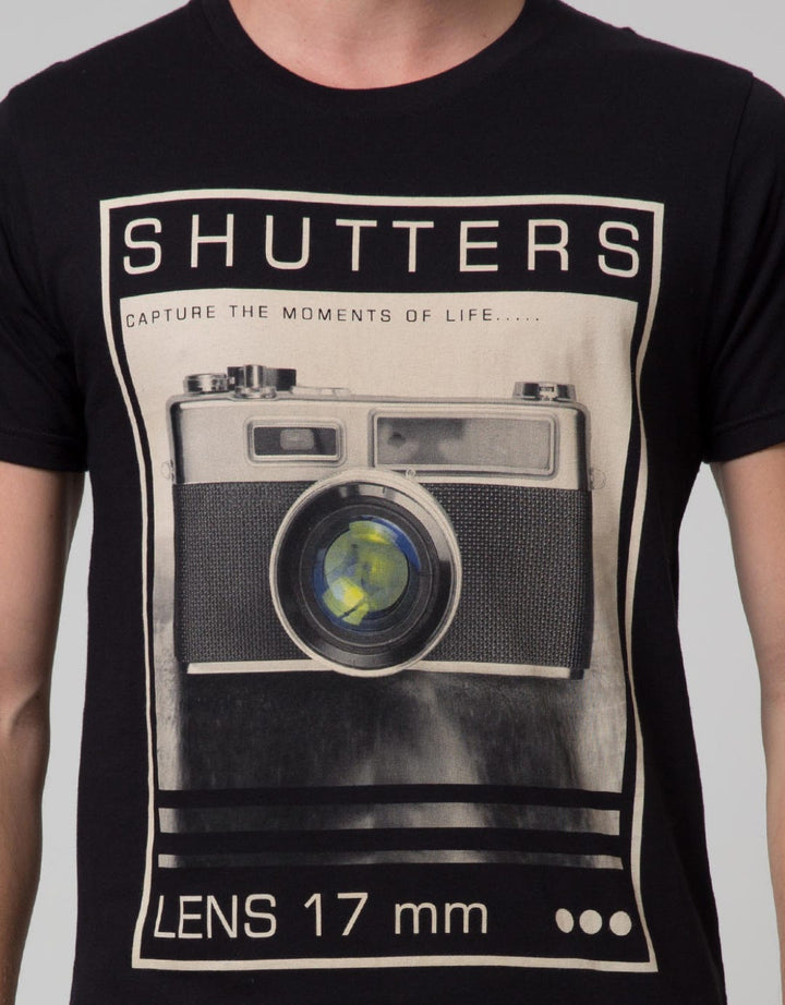 T Zone Men Casual Short Sleeve T-Shirt Photoprint Photography Shutters