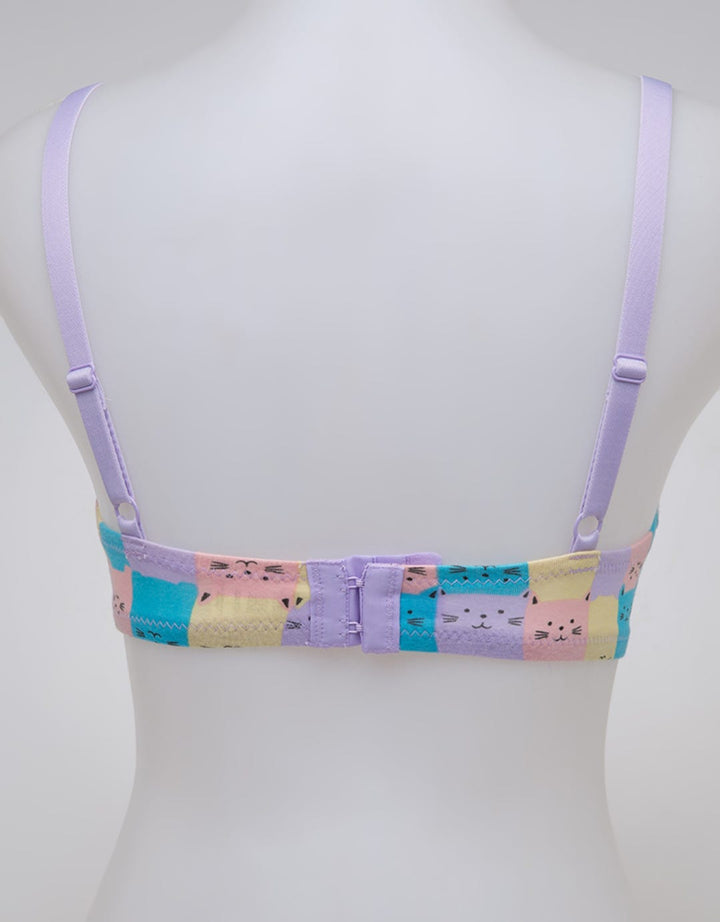 Nevada Non Push Up Regular Bra Print Puzzle Cats