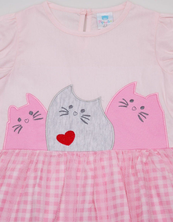 Pipiniko Short Sleeve Midi Dress Cat Box