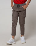 Little M Long Pants Woven Reguler Cargo Rib Karet Non Stretch
