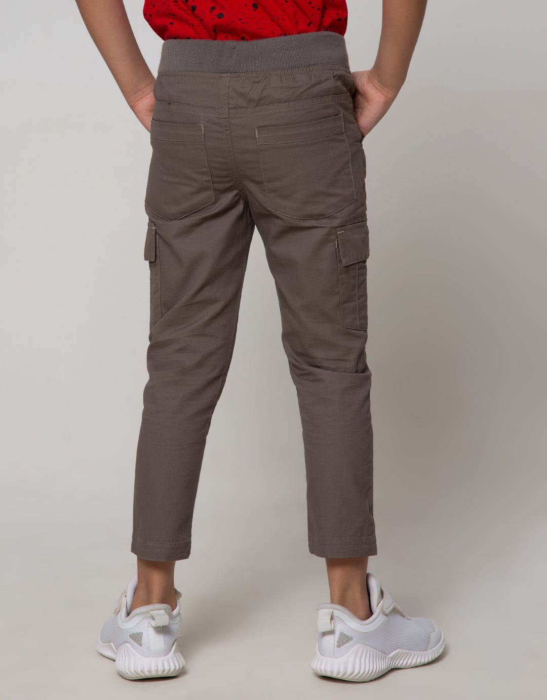 Little M Long Pants Woven Reguler Cargo Rib Karet Non Stretch