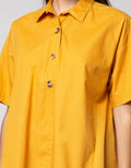Nevada Short Sleeve Blouse Twill Oval Kancing Kayu