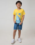 Little M Short Sleeve T-Shirt Print Hi Shark Laken Bordir