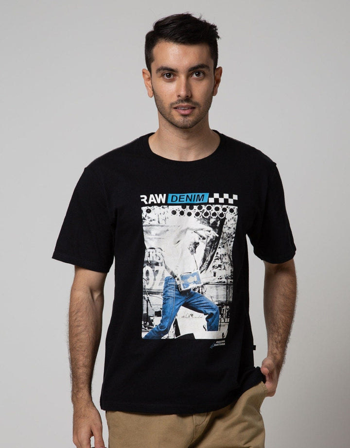 Nevada Short Sleeve T-Shirt Print Raw Denim