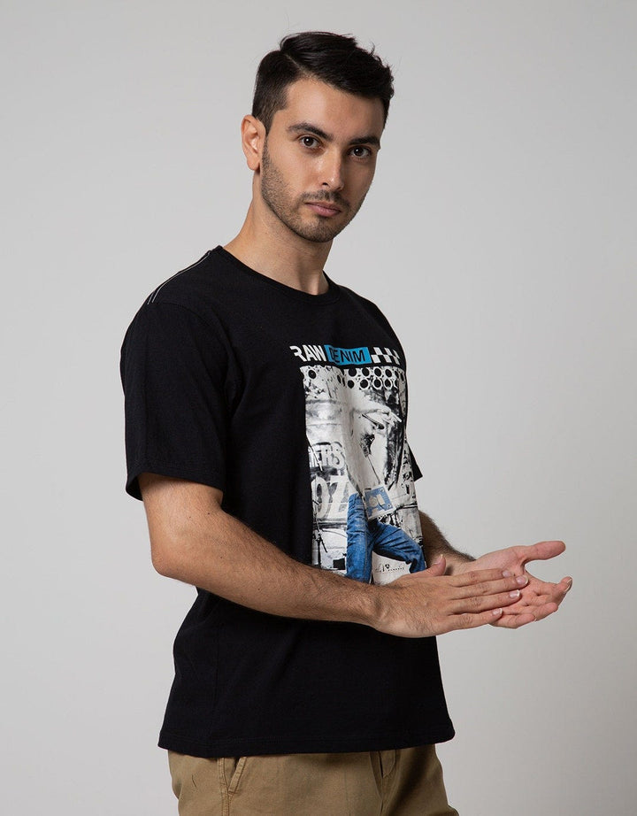 Nevada Short Sleeve T-Shirt Print Raw Denim