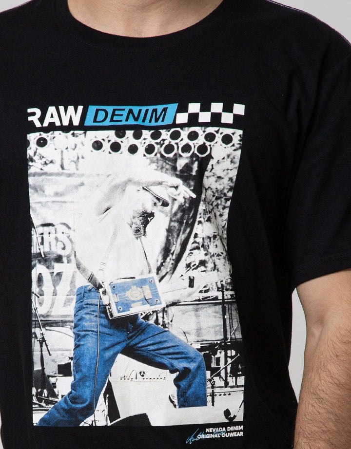 Nevada Short Sleeve T-Shirt Print Raw Denim