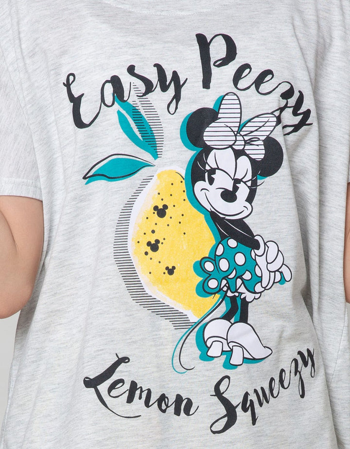Disney Minnie Short Sleeve Pyjama Capri Minnie Lemon