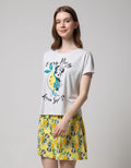 Disney Minnie Short Sleeve Pyjama Capri Minnie Lemon
