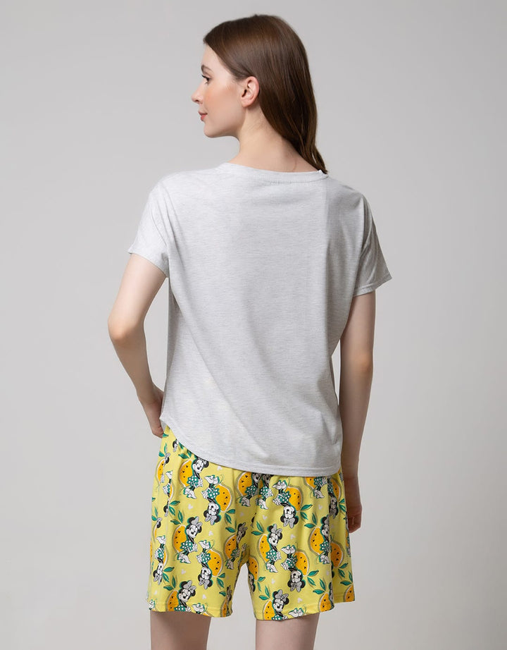 Disney Minnie Short Sleeve Pyjama Capri Minnie Lemon