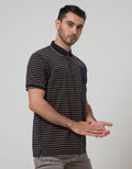 Nevada Short Sleeve Polo Shirt Stripe Single Feeder Slim Fit