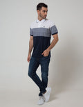 Nevada Short Sleeve Polo Shirt Stripe Single Slim Fit