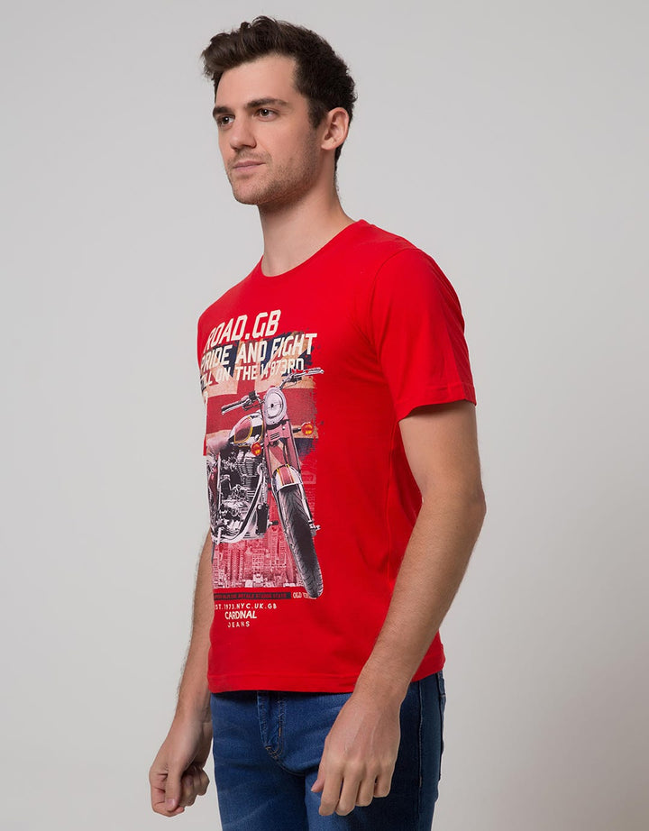 Cardinal Jeans Short Sleeve Men T-Shirt Oblong