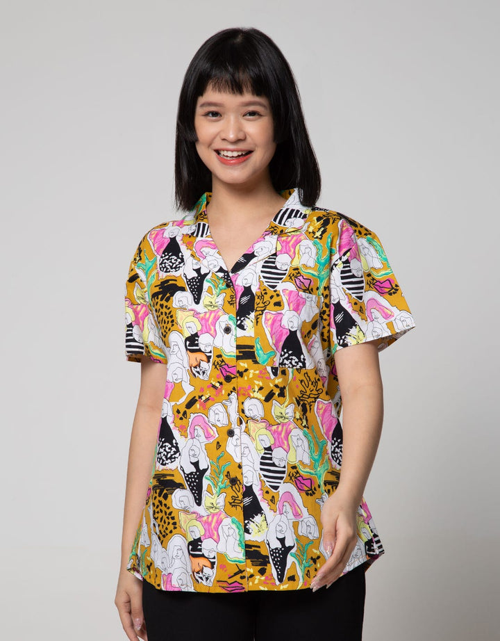 Nevada Short Sleeve Shirt Woven Print Abstract