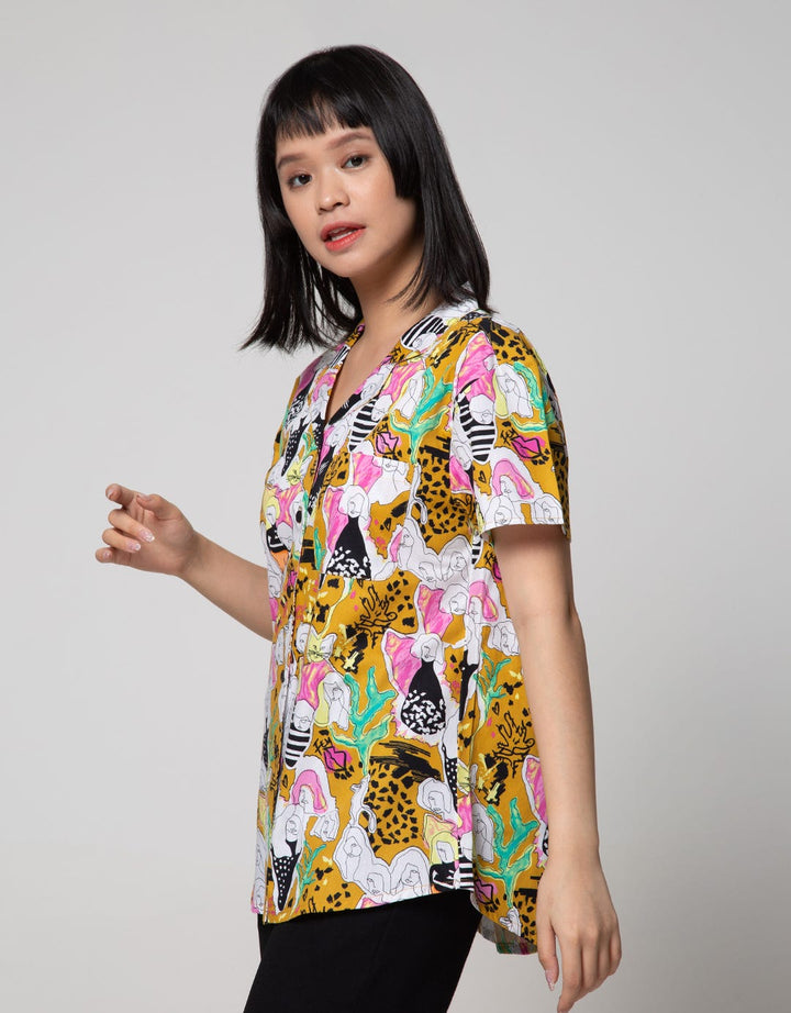 Nevada Short Sleeve Shirt Woven Print Abstract