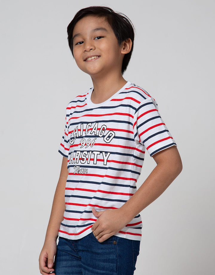 Little M Short Sleeve T-Shirt Stripe Chicago Varsity