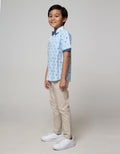 Little M Short Sleeve Shirt Fullprint Car Kantong Dasi