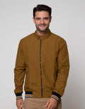 Cole Jacket Micro Bomber Stripe Rib Tobacco