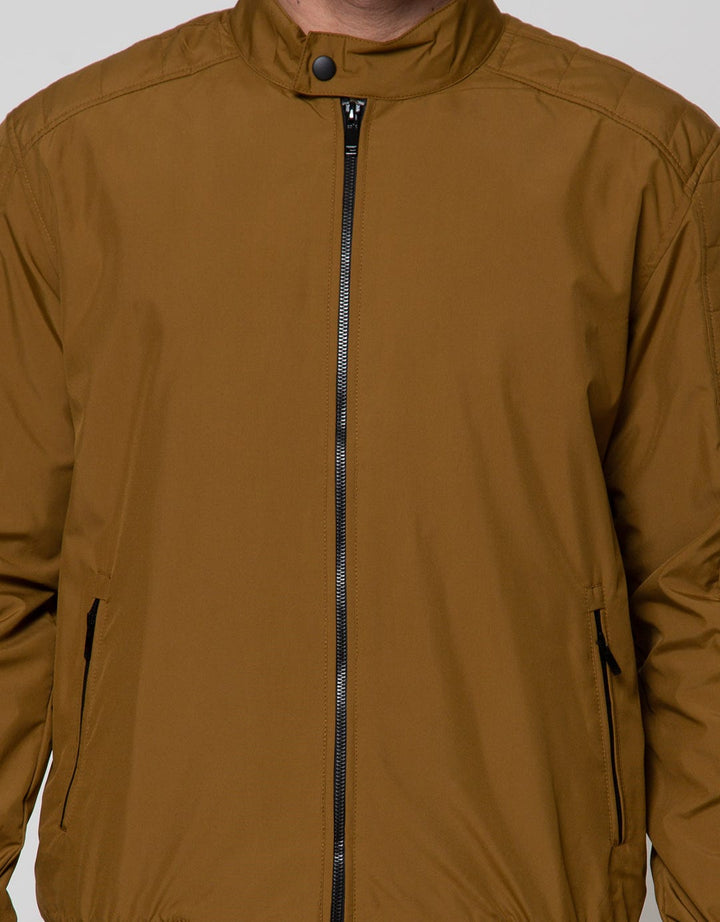 Cole Jacket Micro Bomber Stripe Rib Tobacco