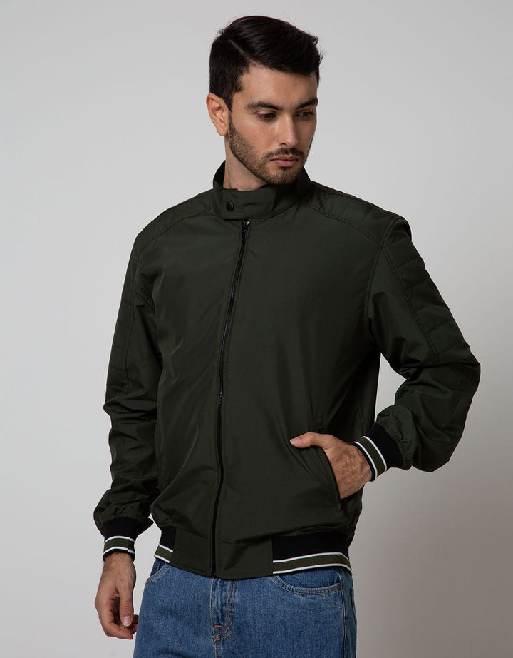 Cole Jacket Micro Bomber Stripe Rib