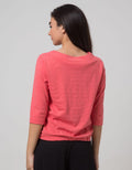 Phenomenal 3/4 Knit Top Plain T-Shirt Plain Drawstring