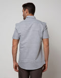 Stanley Adams Short Sleeve Shirt Stripe Slim Button Do