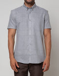 Stanley Adams Short Sleeve Shirt Stripe Slim Button Do
