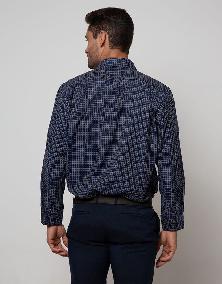 Stanley Adams Long Sleeve Shirt Check Point Collar