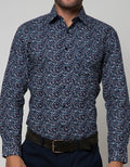 Stanley Adams Long Sleeve Shirt Print Slim Point Collar