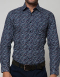 Stanley Adams Long Sleeve Shirt Print Slim Point Collar