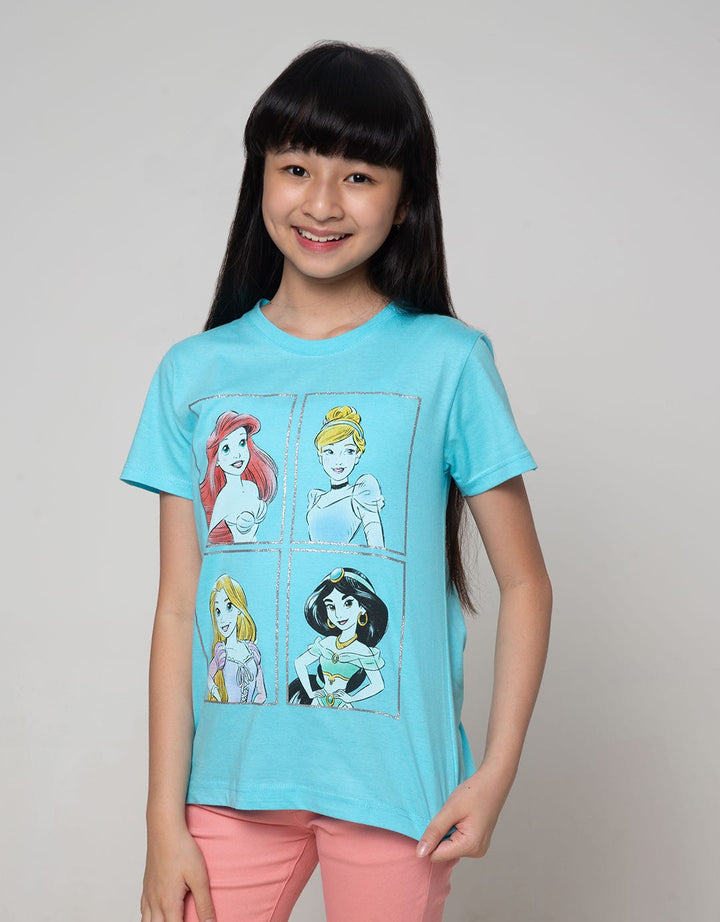 Disney Short Sleeve T-Shirt Basic Princess In The Square
