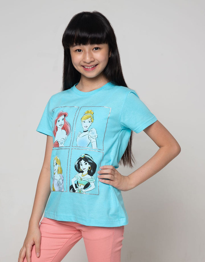Disney Short Sleeve T-Shirt Basic Princess In The Square