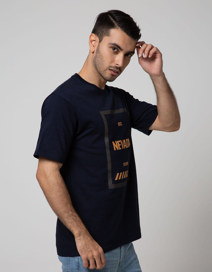 Nevada Men Denim Short Sleeve T-Shirt Print