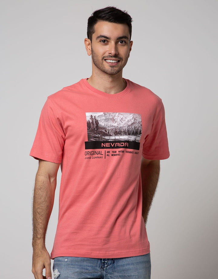 Nevada Men Denim Short Sleeve T-Shirt Print