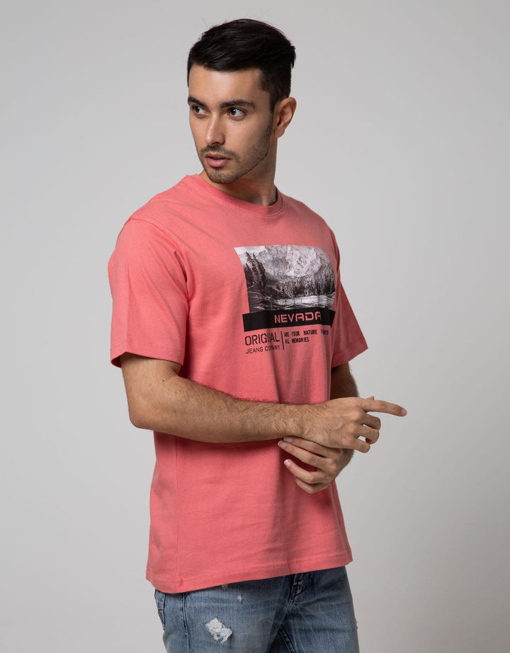 Nevada Men Denim Short Sleeve T-Shirt Print Photoprint