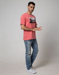 Nevada Men Denim Short Sleeve T-Shirt Print Photoprint