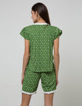 Cynthia Piyama Set Pants V Neck Motif Printed