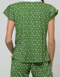 Cynthia Piyama Set Pants V Neck Motif Printed