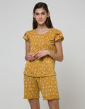 Cynthia Piyama Set Pants Round Neck Motif Printed Cat