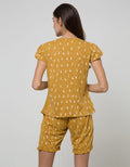 Cynthia Piyama Set Pants Round Neck Motif Printed Cat
