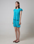 Cynthia Piyama Set Pants Round Neck Motif Printed Cat