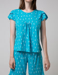 Cynthia Piyama Set Pants Round Neck Motif Printed Cat