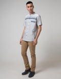 Red Cliff Kemeja Koko Pria Lengan Pendek Motif