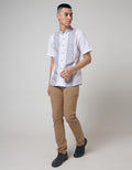 Red Cliff Triangle Stripe Men's Short Sleeve Koko Shirt
