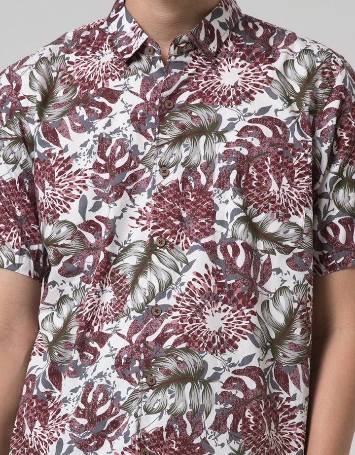 Red Cliff Kemeja Pria Full Print Lengan Pendek