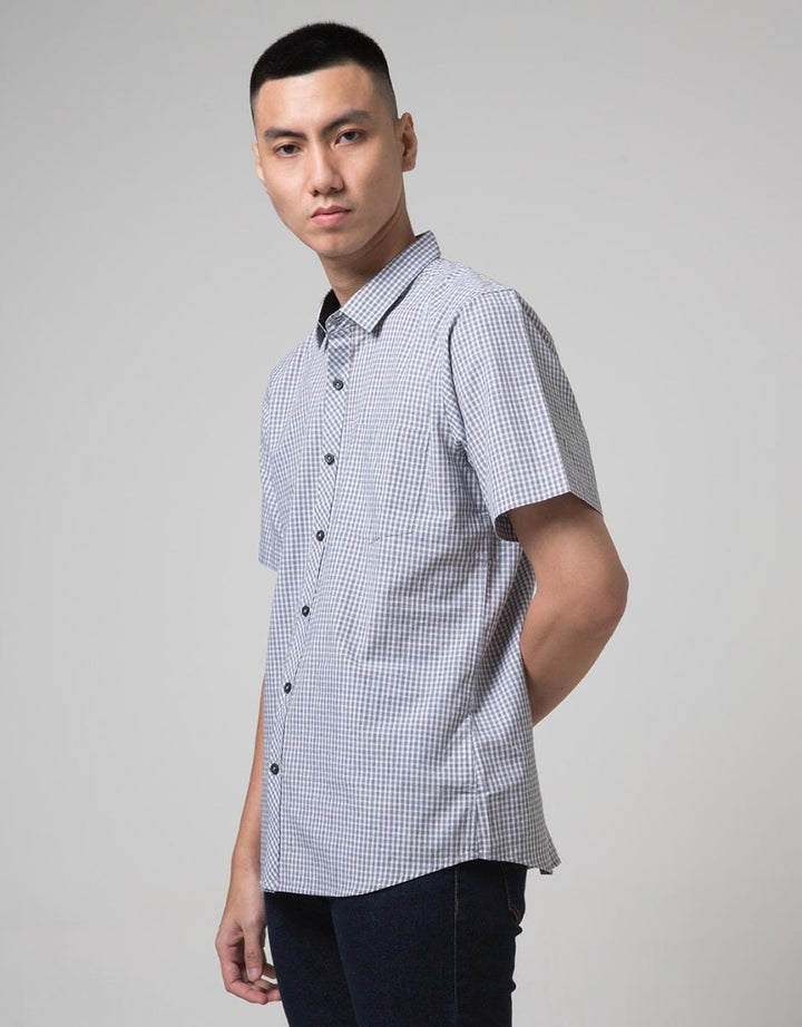 Red Cliff Kemeja Lengan Pendek Small Plaid Print
