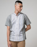 Red Cliff Small Stripe Kemeja Koko Pria Lengan Pendek